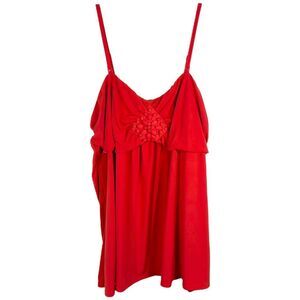 Lane Bryant Plus Size 26 28 Tank Top Spaghetti Strap Cami Blood Orange Red‎ 1312